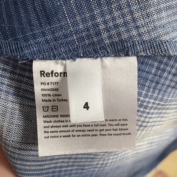 Reformation MIDI-Length blue plaid picnic dress - Picture 6 of 8